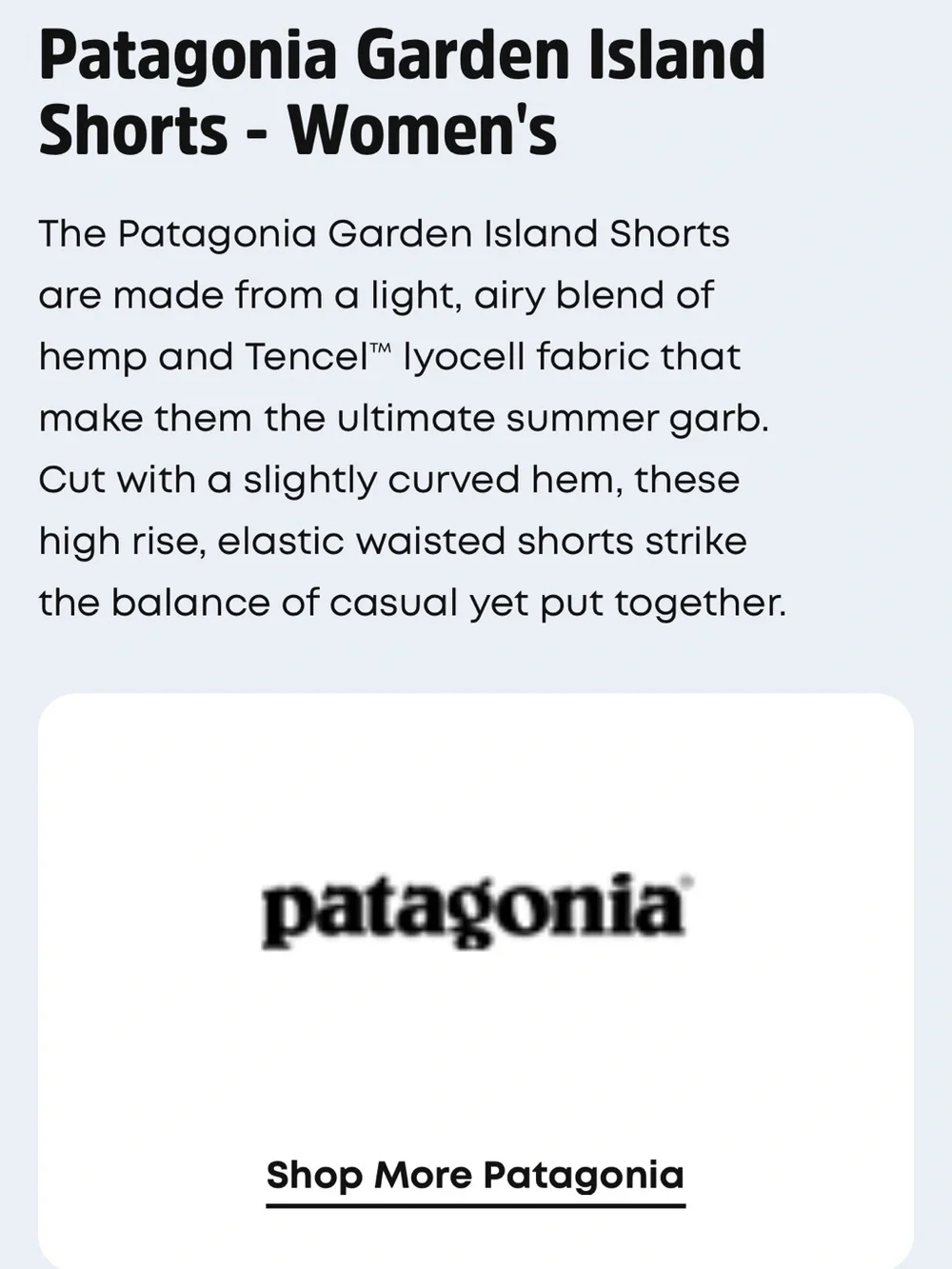 Patagonia Garden Island Women's Elastic-Waist Blue Shorts Women’s Small - Picture 4 of 10